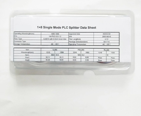 1M/1.5M G657A Fiber PLC Fiber Optic Splitter с рабочей длиной волны 1260-1650nm