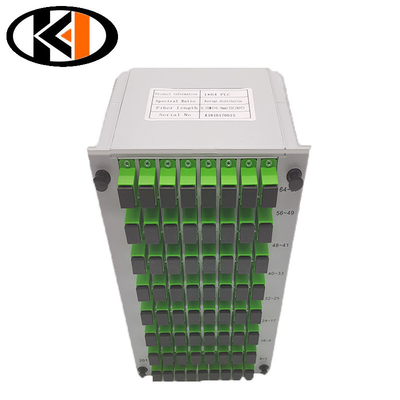 Потеря возврата дБ ≥50 Кассета для разделения оптических волокон PLC 1x64 SC UPC для производительности