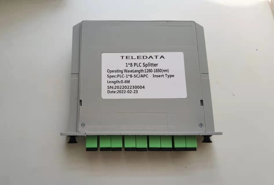 Тип волокна G657A 1x8 SC APC PLC Кассета Волоконно-оптический разделитель для передачи сигнала